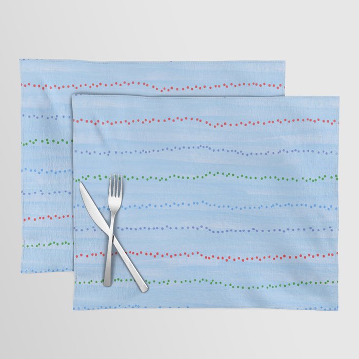 Minimal Doodle Dots in Sky Blue Placemat Gallery Image 1