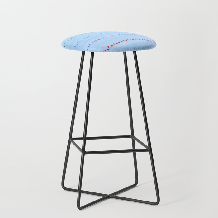 Minimal Doodle Dots in Sky Blue Stool Gallery Image 1