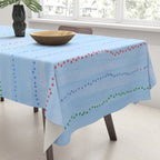 Minimal Doodle Dots in Sky Blue Tablecloth Gallery Image 3