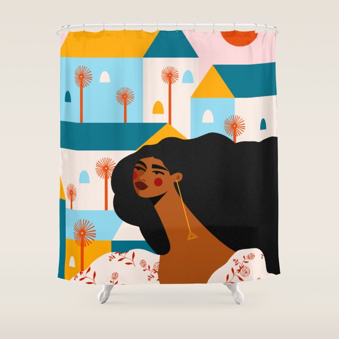 Exploring A New City Shower Curtain Gallery Image 1