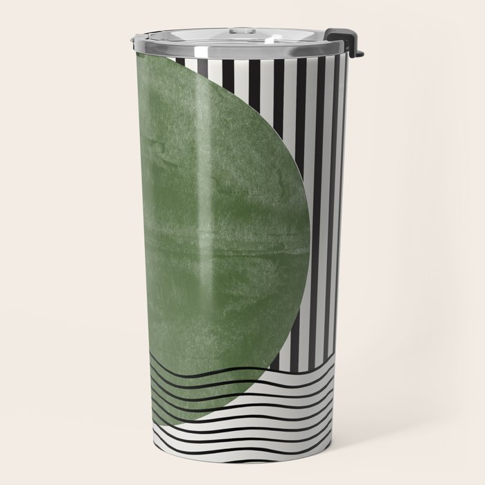 Abstract Modern Green Travel Mug Gallery Image 2