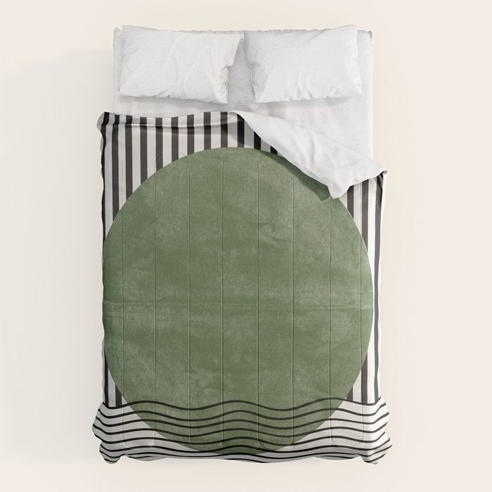 Abstract Modern Green Comforter Gallery Image 1