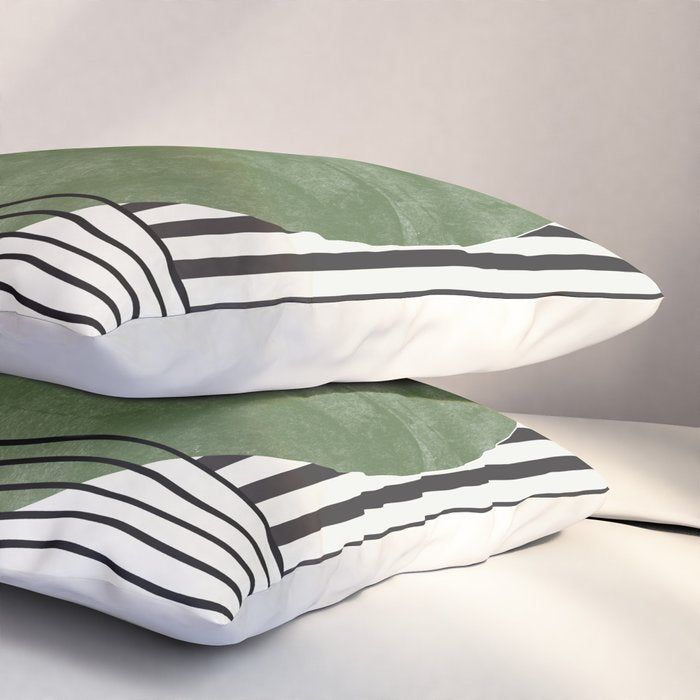 Abstract Modern Green Pillow Sham Gallery Image 3
