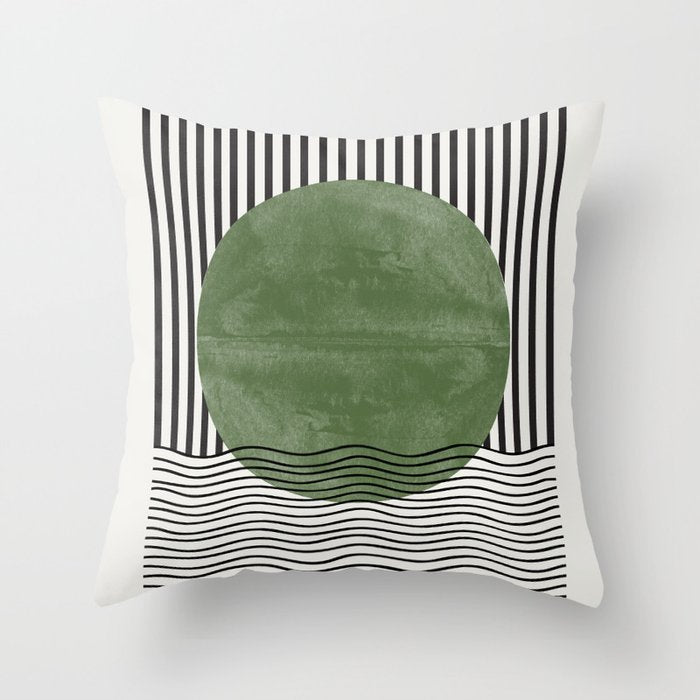 Abstract Modern Green Throw Pillow Gallery Image 6