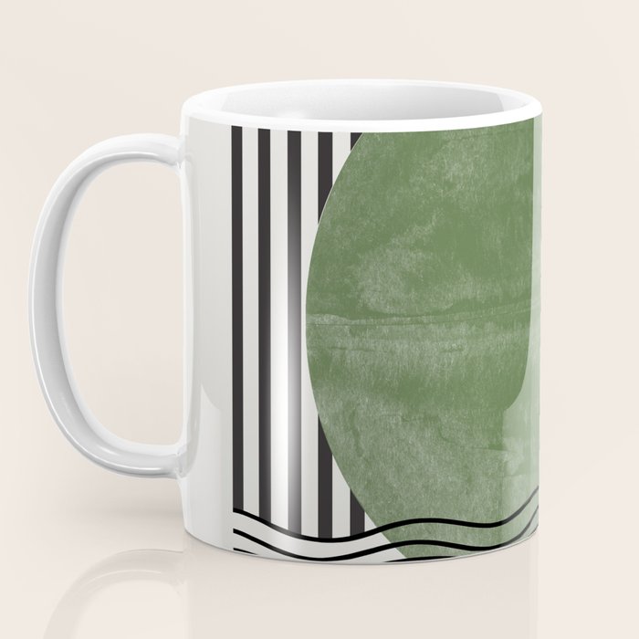 Abstract Modern Green Coffee Mug Gallery Image 3