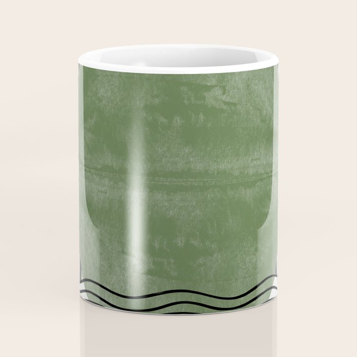 Abstract Modern Green Coffee Mug Gallery Image 4