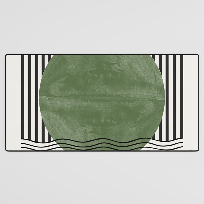 Abstract Modern Green Desk Mat Gallery Image 3