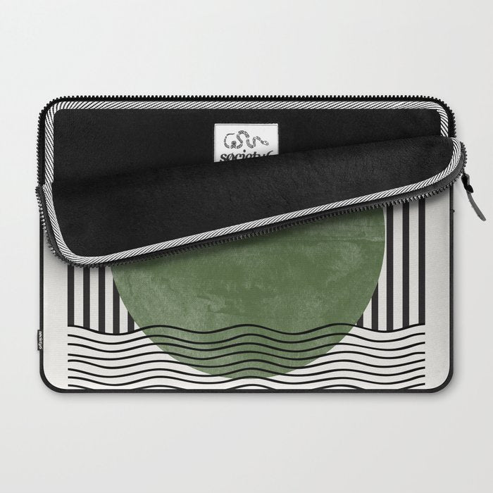 Abstract Modern Green Laptop Sleeve Gallery Image 2
