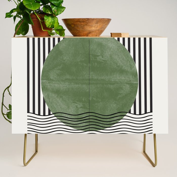 Abstract Modern Green Credenza Gallery Image 1