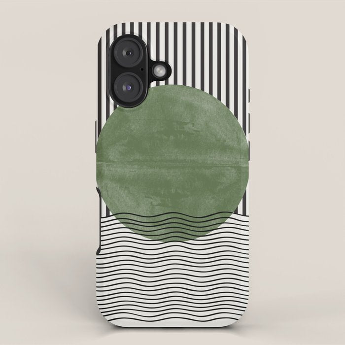 Abstract Modern Green iPhone Case Gallery Image 1