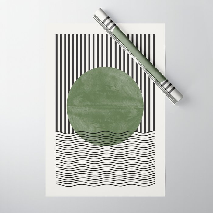Abstract Modern Green Wrapping Paper Gallery Image 1