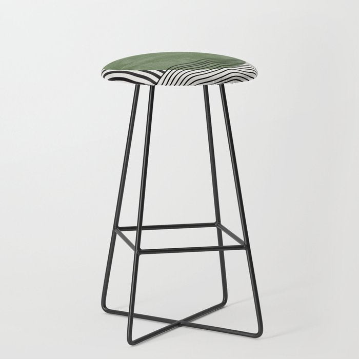 Abstract Modern Green Stool Gallery Image 1