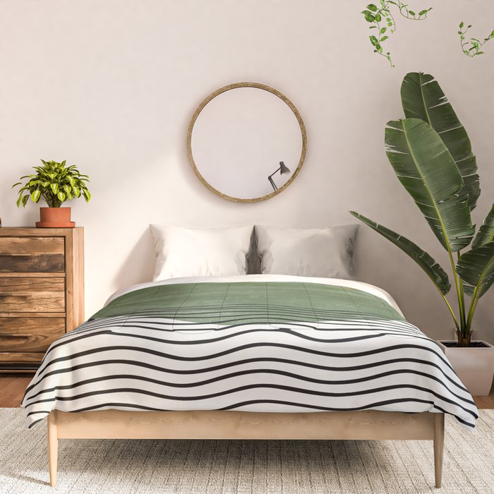 Abstract Modern Green Comforter Gallery Image 3