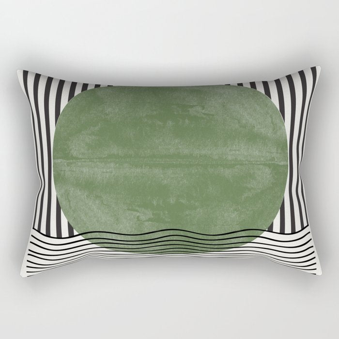 Abstract Modern Green Rectangular Pillow Gallery Image 2
