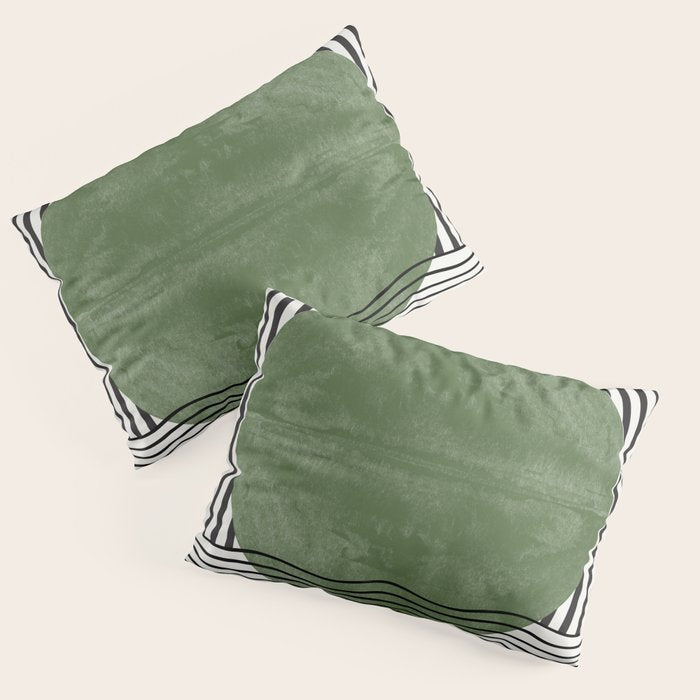 Abstract Modern Green Pillow Sham Gallery Image 1