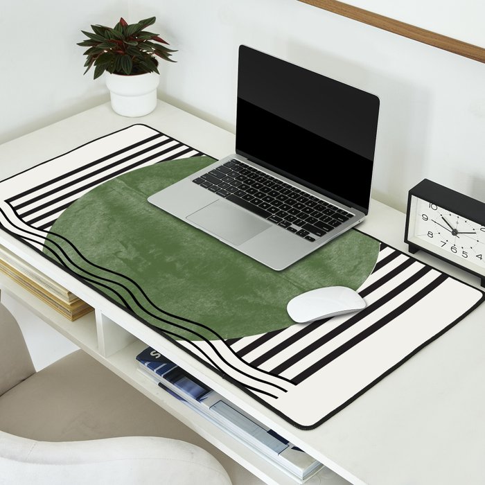 Abstract Modern Green Desk Mat Gallery Image 2