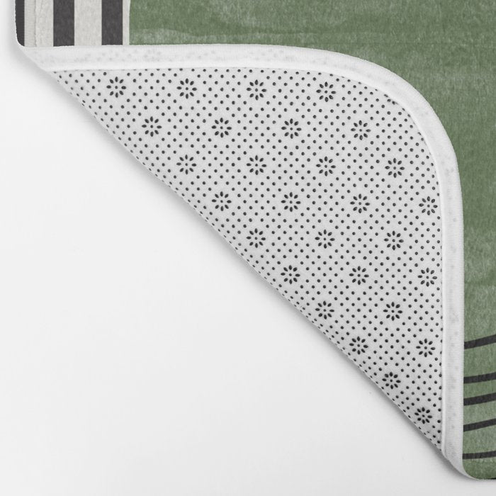 Abstract Modern Green Bath Mat Gallery Image 2