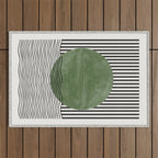 Abstract Modern Green Outdoor Rug Gallery Image 1