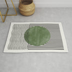 Abstract Modern Green Rug Gallery Image 1