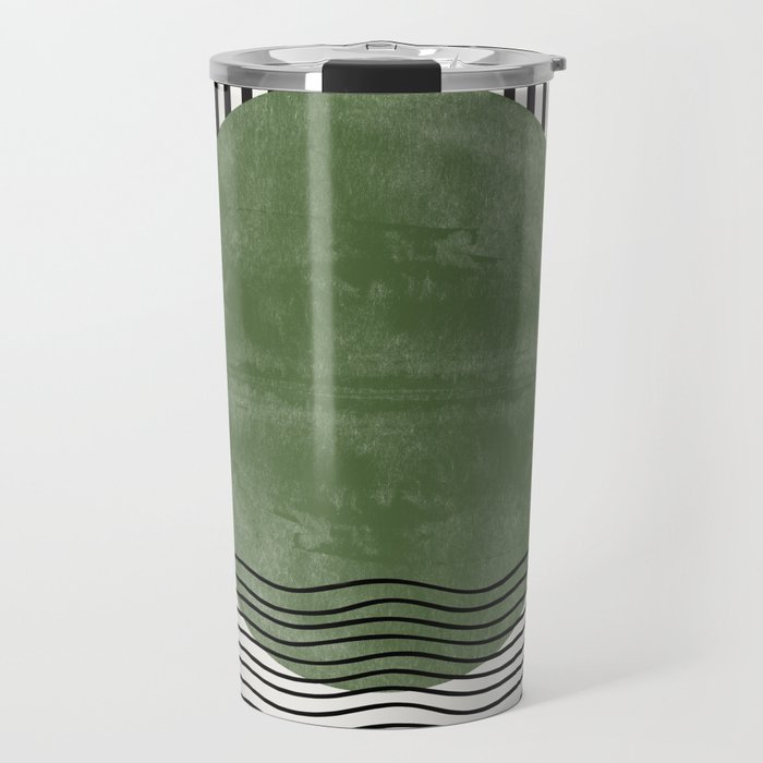 Abstract Modern Green Travel Mug Gallery Image 1