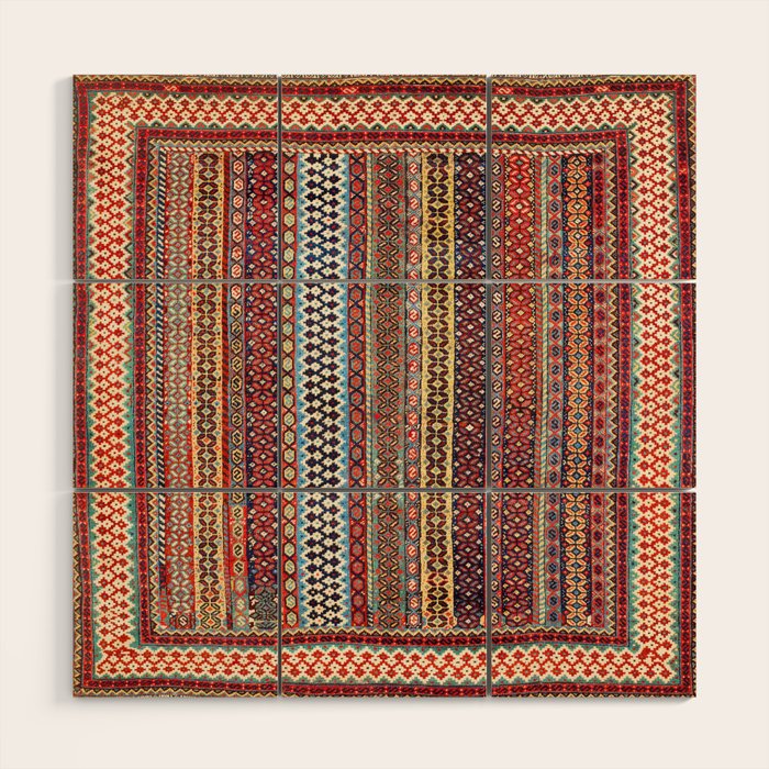 Qashqaâi Amaleh Fars Southwest Persian Rug Wood Wall Art Gallery Image 1