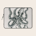 Striped Octopus Ink Drawing Laptop Sleeve Gallery Image 1