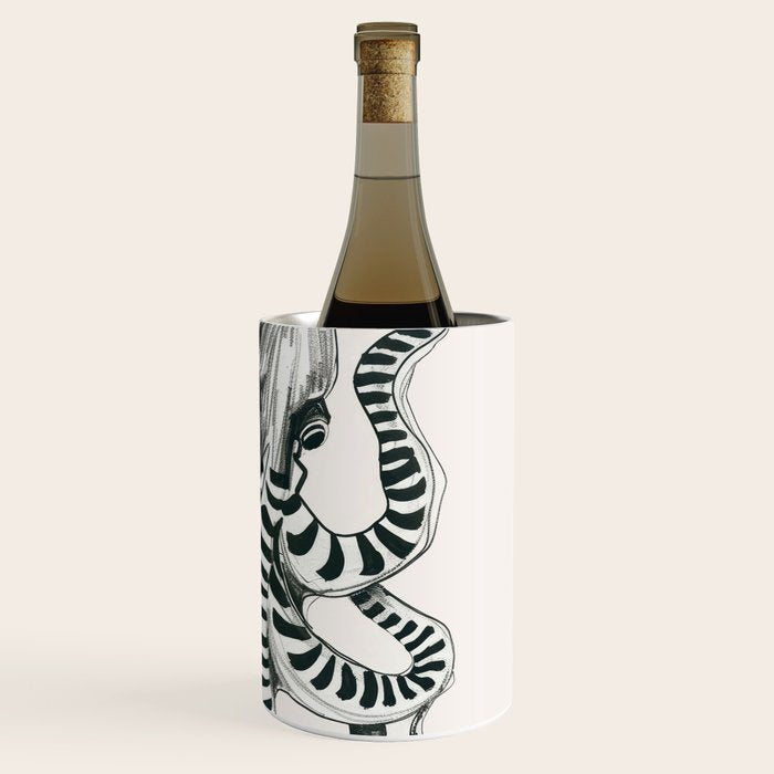 Striped Octopus Ink Drawing Wine Chiller Gallery Image 3