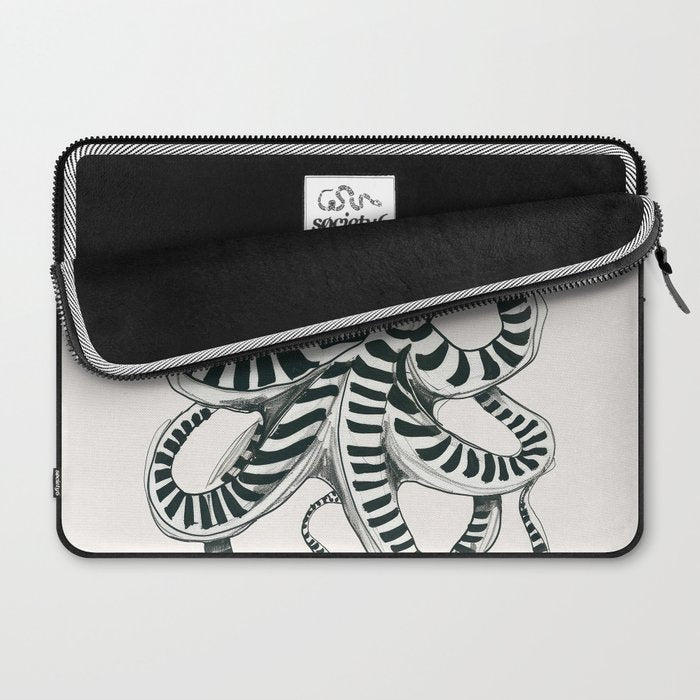 Striped Octopus Ink Drawing Laptop Sleeve Gallery Image 2