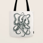 Striped Octopus Ink Drawing Tote Bag Gallery Image 1