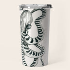 Striped Octopus Ink Drawing Travel Mug Gallery Image 2