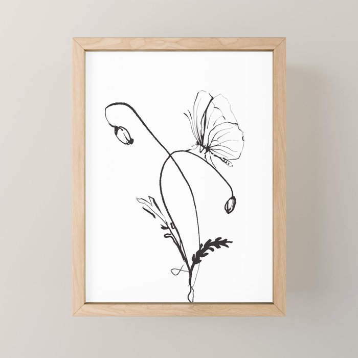 Butterfly on a little flower 5 Mini Art Print Gallery Image 1