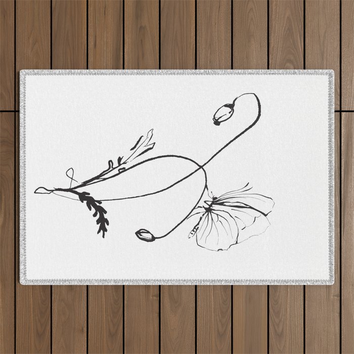 Butterfly on a little flower 5 Outdoor Rug Gallery Image 1
