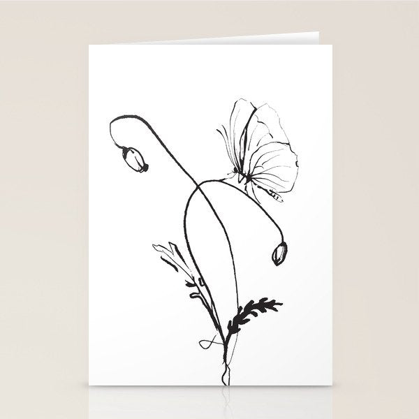 Butterfly on a little flower 5 Stationery Card Gallery Image 2