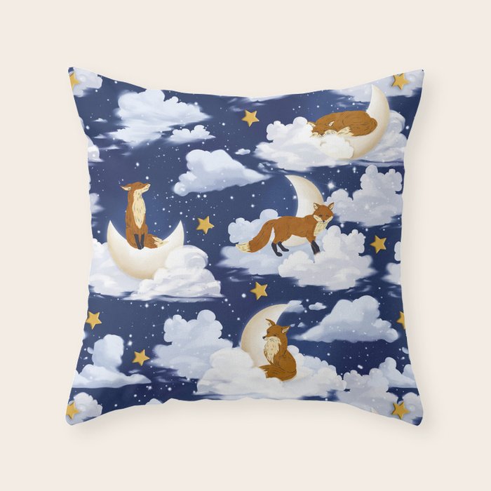 Enchanted Fox Moons Throw Pillow Gallery Image 6