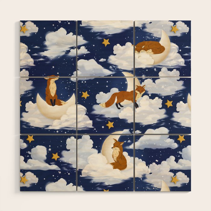 Enchanted Fox Moons Wood Wall Art Gallery Image 1