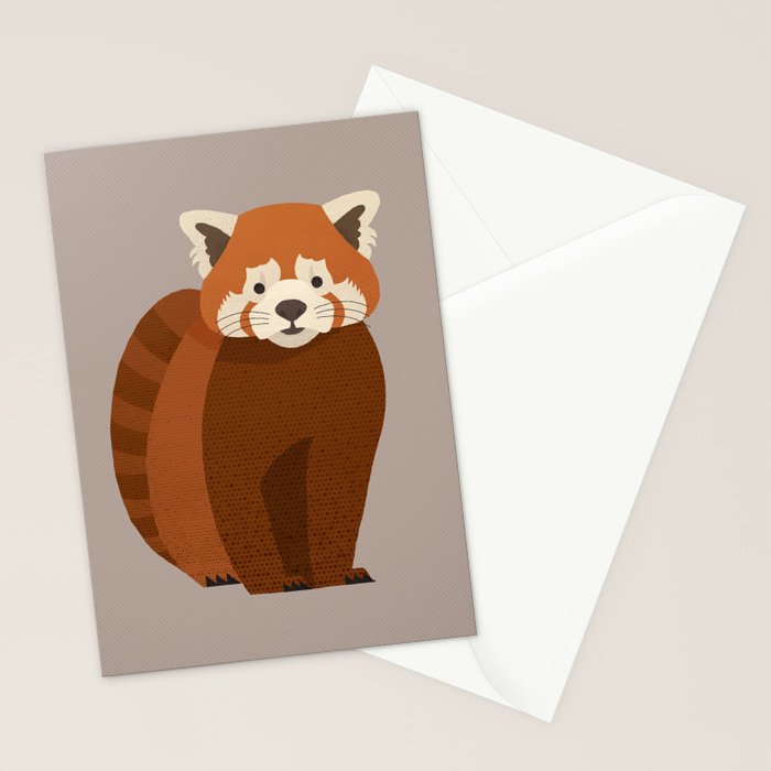 Whimsy Red Panda Stationery Card Gallery Image 2
