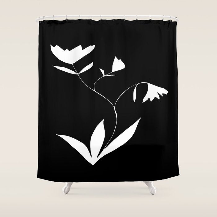 Fading Spring In Black  Shower Curtain Gallery Image 1