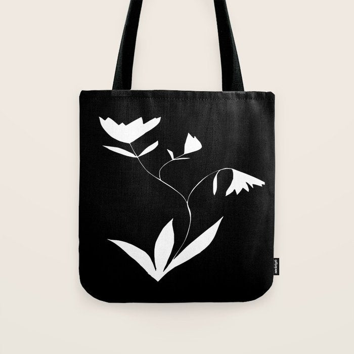 Fading Spring In Black  Tote Bag Gallery Image 1