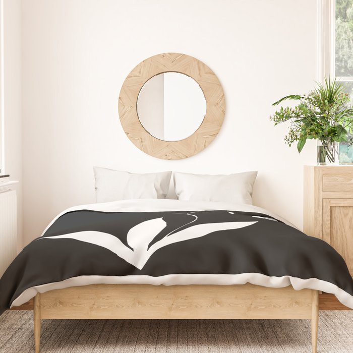 Fading Spring In Black  Duvet Cover Gallery Image 3