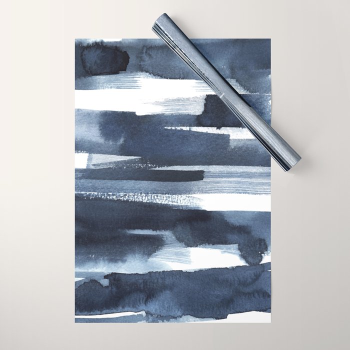 Blue Brush Wrapping Paper Gallery Image 1