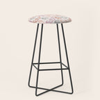 Orange & Pink Butterfly Pattern Stool Gallery Image 1