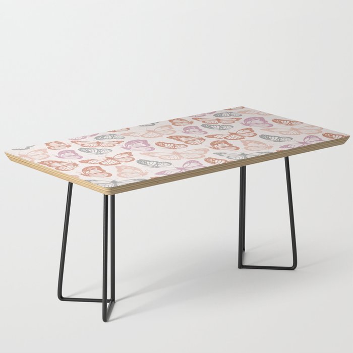 Orange & Pink Butterfly Pattern Coffee Table Gallery Image 1