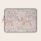 Orange & Pink Butterfly Pattern Laptop Sleeve Gallery Image 1