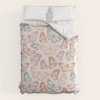 Orange & Pink Butterfly Pattern Duvet Cover Gallery Image 6