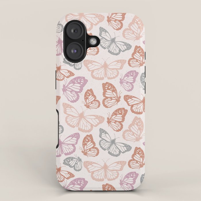 Orange & Pink Butterfly Pattern iPhone Case Gallery Image 1