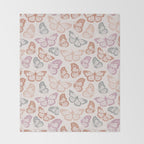 Orange & Pink Butterfly Pattern Throw Blanket Gallery Image 2