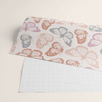 Orange & Pink Butterfly Pattern Wrapping Paper Gallery Image 2