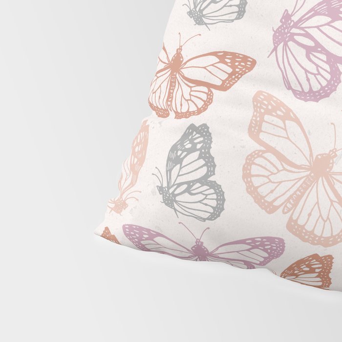 Orange & Pink Butterfly Pattern Pillow Sham Gallery Image 4