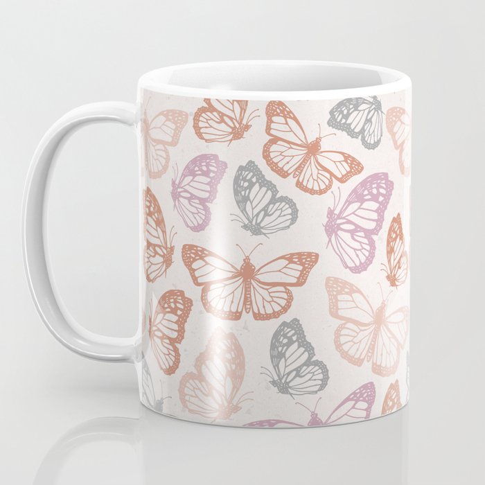 Orange & Pink Butterfly Pattern Coffee Mug Gallery Image 3