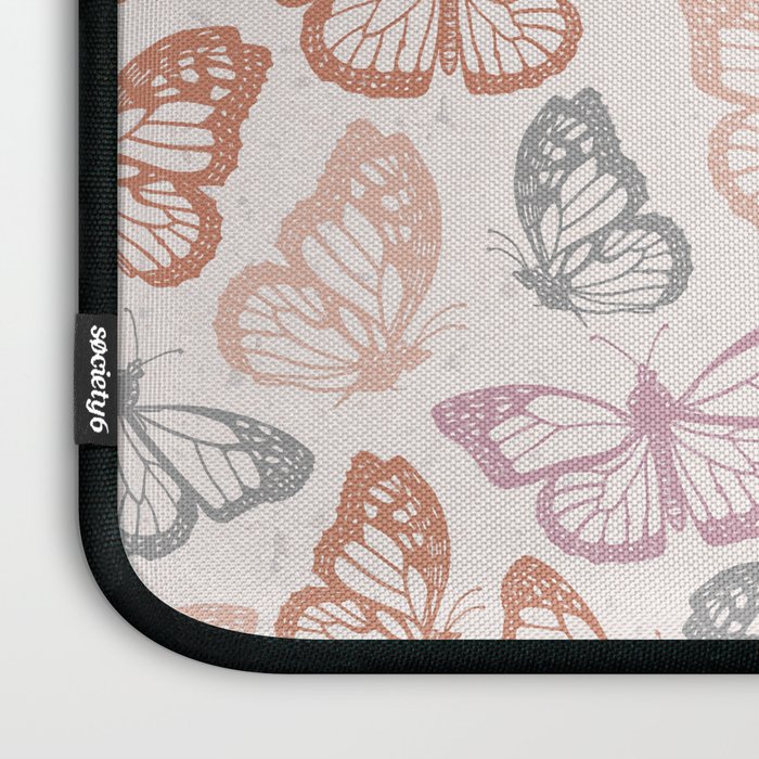 Orange & Pink Butterfly Pattern Laptop Sleeve Gallery Image 3